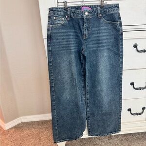 Edikted Dark Blue Straight Leg Jeans